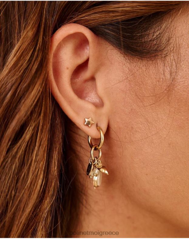 Polin et moi χρυσός/πλατίνα σκουλαρίκια με χάντρες Ελλάδα αξεσουάρ 8DX0F387