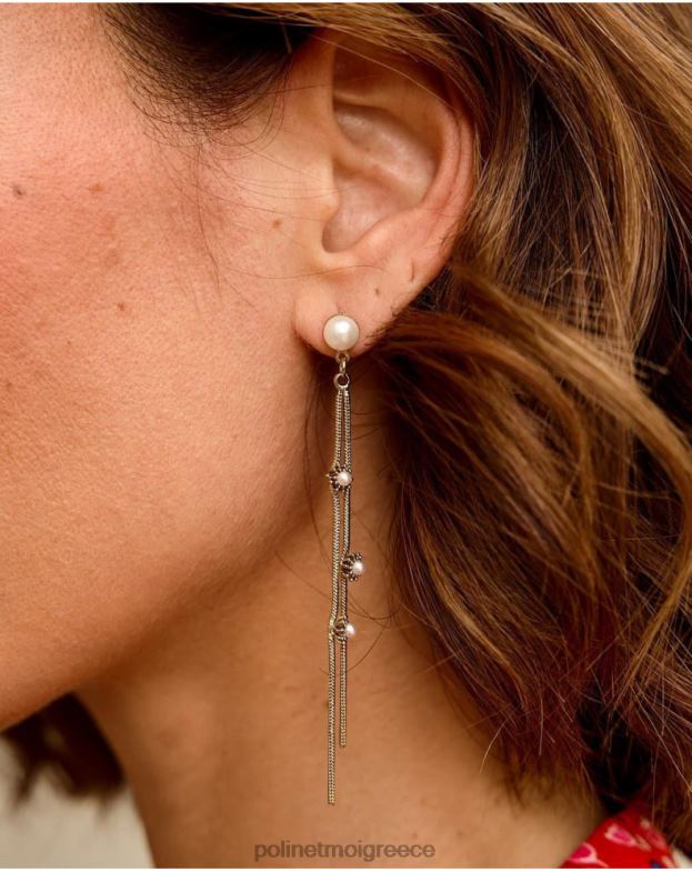 Polin et moi χρυσός/πλατίνα σκουλαρίκια λουλούδια patricia αξεσουάρ 8DX0F407