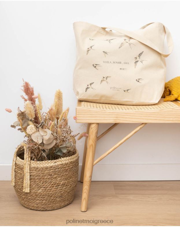 Polin et moi μπεζ τσάντα αλληλεγγύης ''η φούντωση των χελιδονιών'' αξεσουάρ 8DX0F376