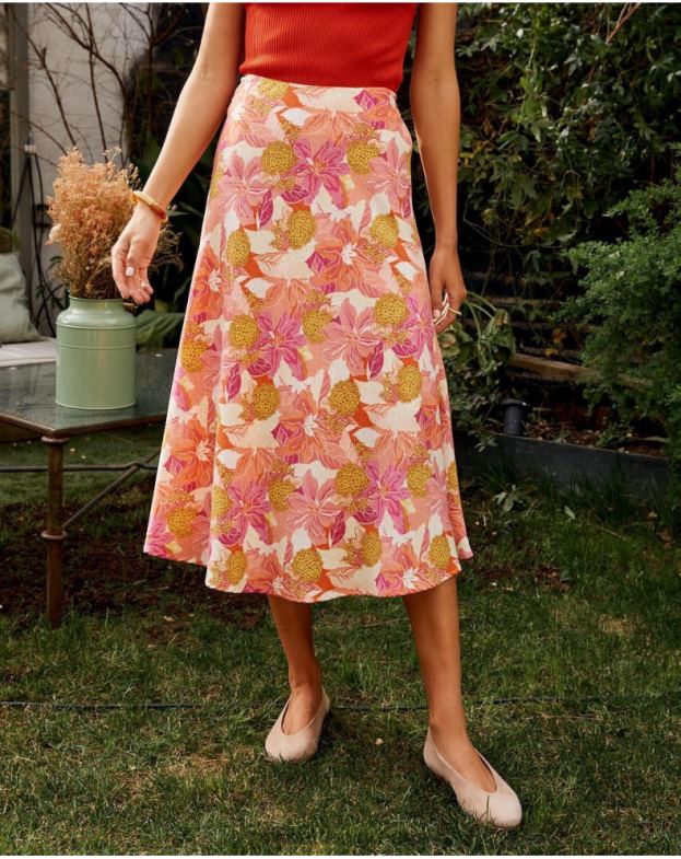 Polin et moi σολομός μίντι φούστα λουλούδια νταν είδη ένδυσης 8DX0F319