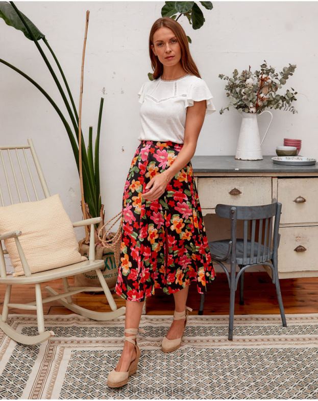 Polin et moi μαύρος φλοράλ φούστα alizee είδη ένδυσης 8DX0F314