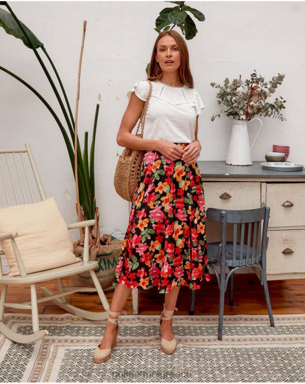 Polin et moi μαύρος φλοράλ φούστα alizee είδη ένδυσης 8DX0F314