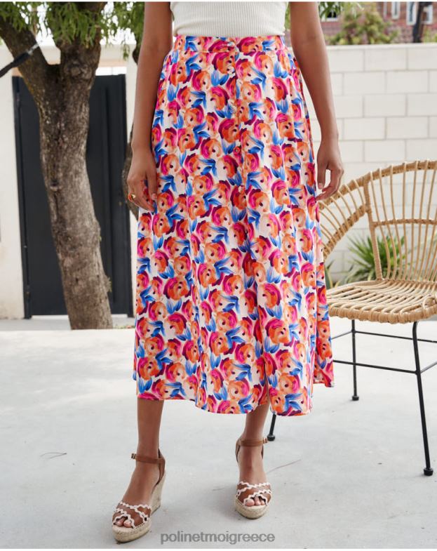 Polin et moi πορτοκάλι φούστα λουλούδια hannah είδη ένδυσης 8DX0F320