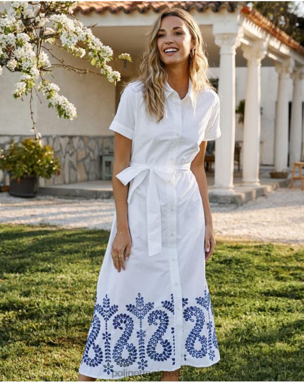 Polin et moi άσπρο φόρεμα κέντημα τιλά είδη ένδυσης 8DX0F100