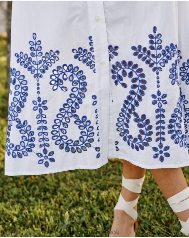 Polin et moi άσπρο φόρεμα κέντημα τιλά είδη ένδυσης 8DX0F100