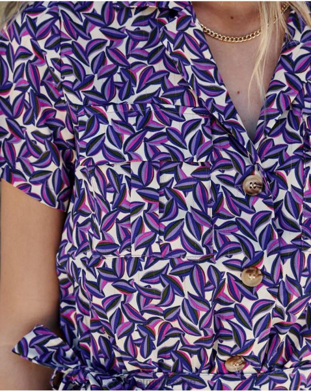 Polin et moi μωβ μπεναζίρ φλοράλ μαϊμού είδη ένδυσης 8DX0F104