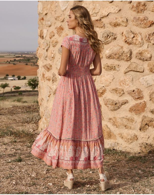 Polin et moi σολομός καρλί μακρύ φόρεμα είδη ένδυσης 8DX0F124