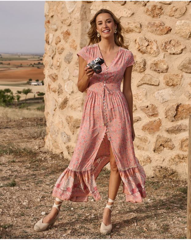 Polin et moi σολομός καρλί μακρύ φόρεμα είδη ένδυσης 8DX0F124