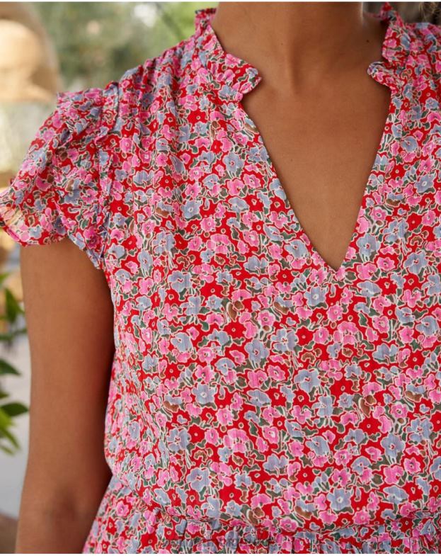 Polin et moi φουξία Σαράι φλοράλ φόρεμα είδη ένδυσης 8DX0F20