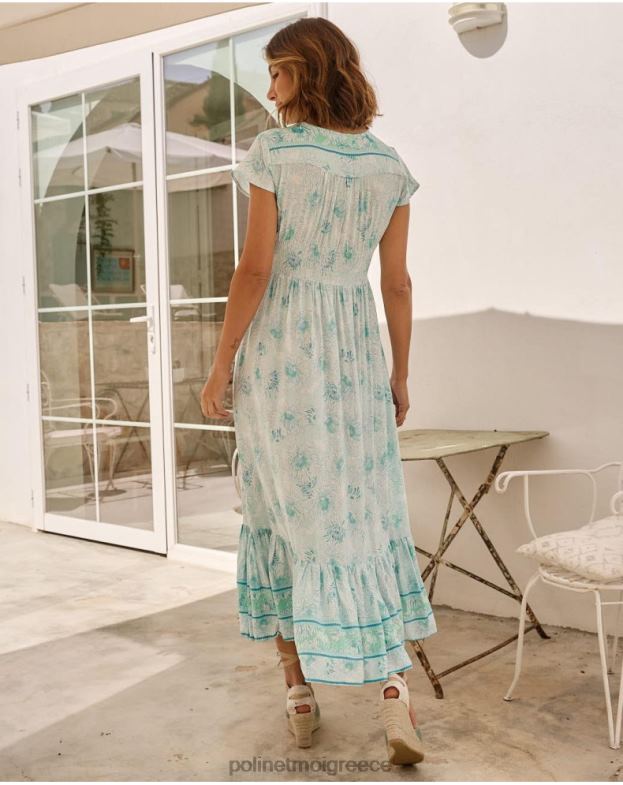 Polin et moi τουρκουάζ φόρεμα φούντωσε τη Βίκυ είδη ένδυσης 8DX0F62