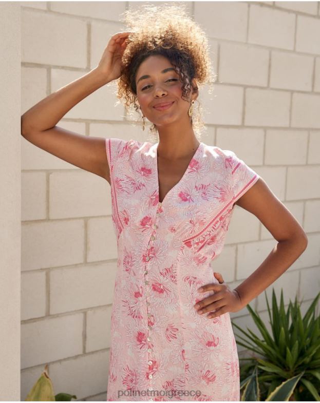 Polin et moi τριαντάφυλλο Φόρεμα με κουμπιά adriana είδη ένδυσης 8DX0F13