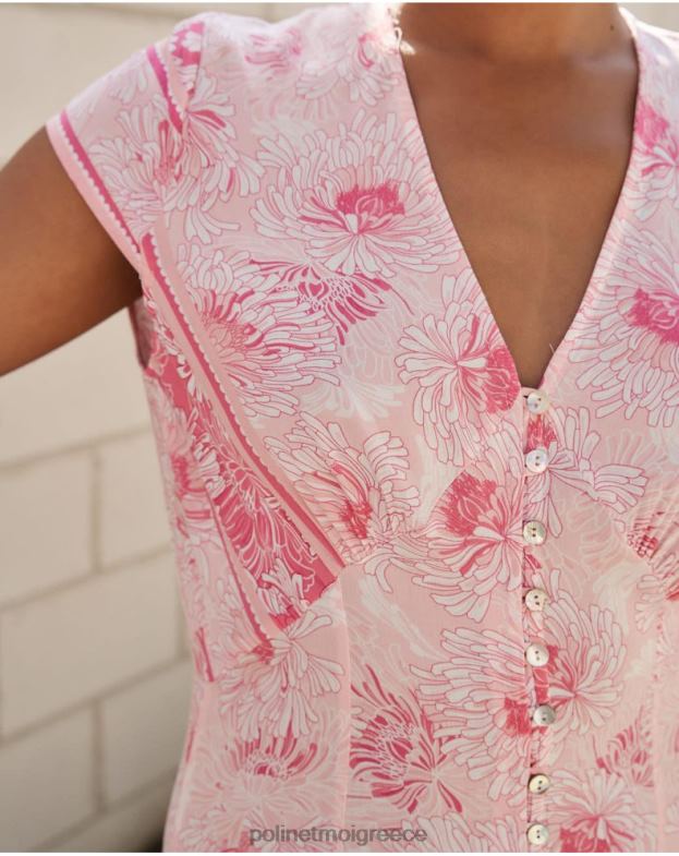 Polin et moi τριαντάφυλλο Φόρεμα με κουμπιά adriana είδη ένδυσης 8DX0F13