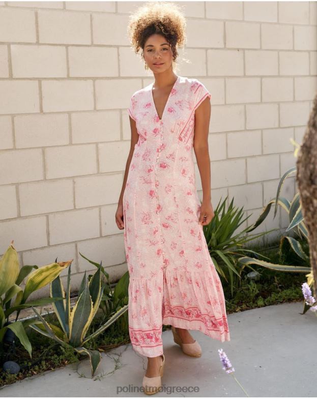 Polin et moi τριαντάφυλλο Φόρεμα με κουμπιά adriana είδη ένδυσης 8DX0F13