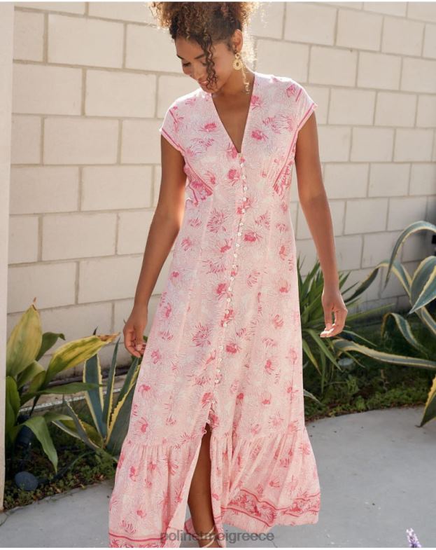 Polin et moi τριαντάφυλλο Φόρεμα με κουμπιά adriana είδη ένδυσης 8DX0F13