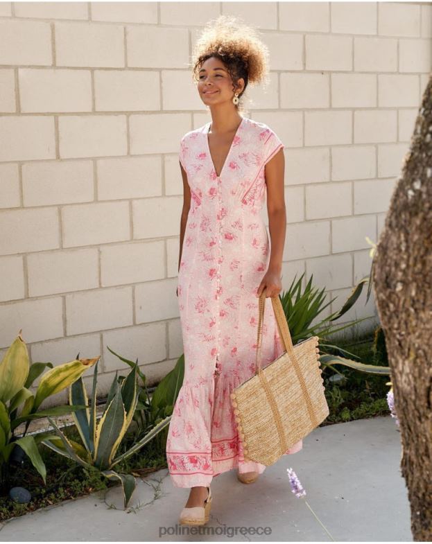 Polin et moi τριαντάφυλλο Φόρεμα με κουμπιά adriana είδη ένδυσης 8DX0F13