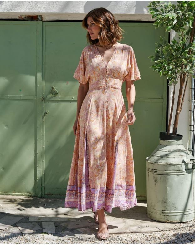 Polin et moi ώχρα Φόρεμα με κουμπιά agustina είδη ένδυσης 8DX0F110