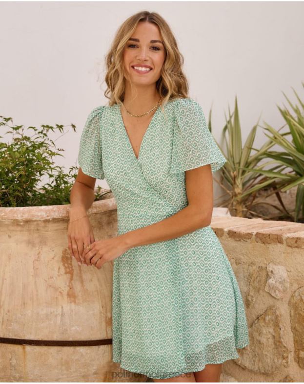 Polin et moi σμαραγδί πράσινο φόρεμα cross-over alex είδη ένδυσης 8DX0F85