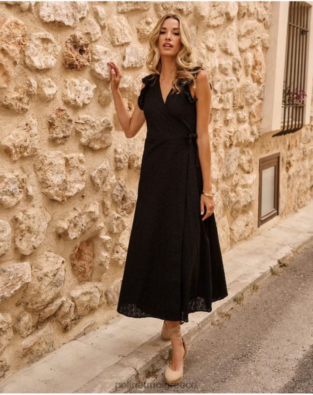 Polin et moi μαύρος φόρεμα cross-over azara είδη ένδυσης 8DX0F44