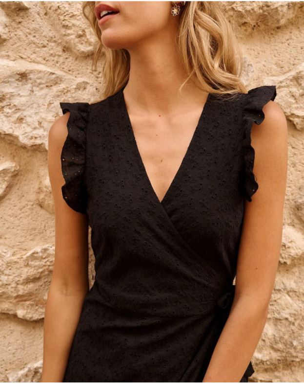 Polin et moi μαύρος φόρεμα cross-over azara είδη ένδυσης 8DX0F44