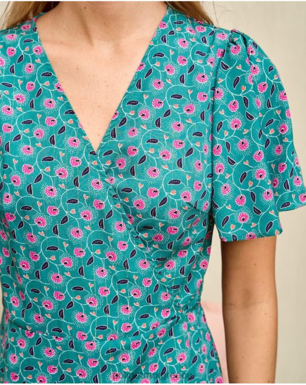 Polin et moi πράσινο δάσος φόρεμα cross-over doli είδη ένδυσης 8DX0F87