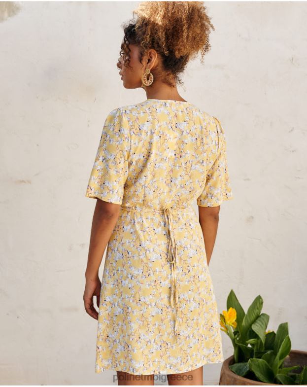 Polin et moi κίτρινος φόρεμα cross-over edda είδη ένδυσης 8DX0F33