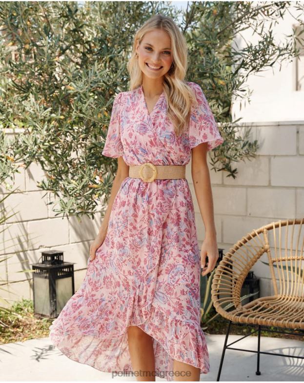 Polin et moi τριαντάφυλλο φόρεμα cross-over naiare είδη ένδυσης 8DX0F1