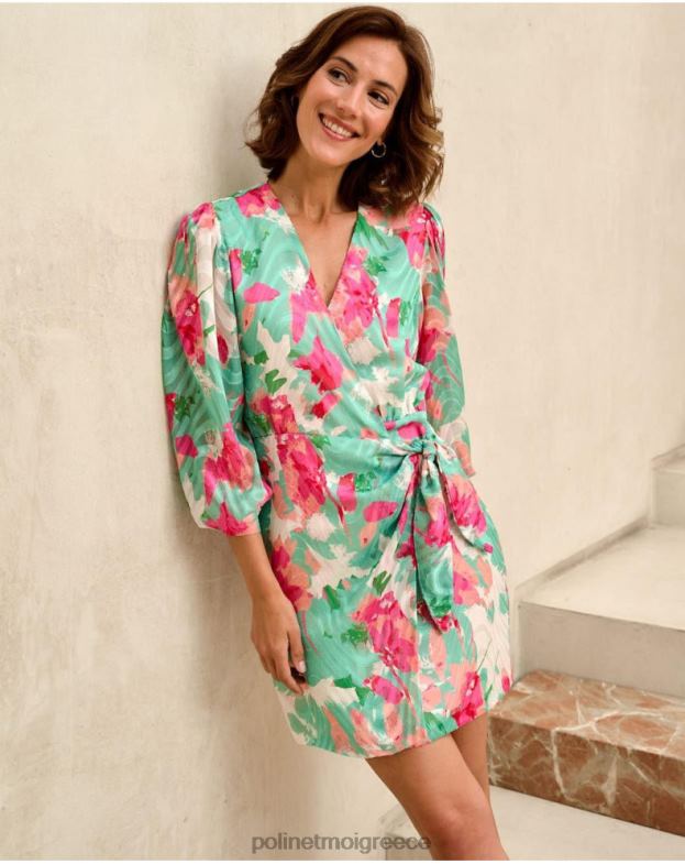 Polin et moi νερό πράσινο φιόγκος φόρεμα denisse είδη ένδυσης 8DX0F81