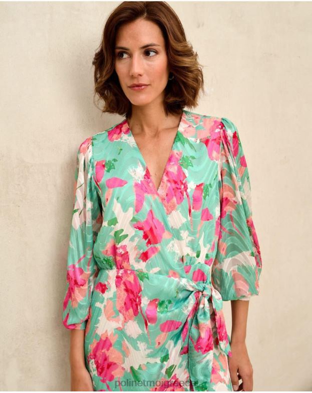 Polin et moi νερό πράσινο φιόγκος φόρεμα denisse είδη ένδυσης 8DX0F81