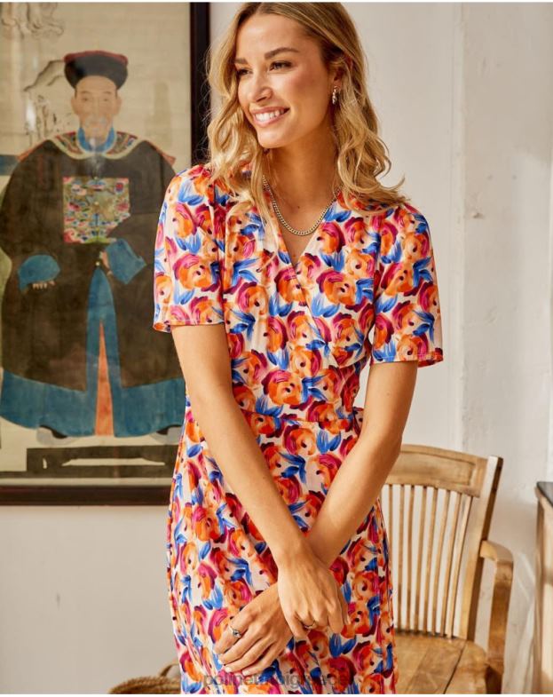 Polin et moi πορτοκάλι μίντι φόρεμα λουλούδια hannah είδη ένδυσης 8DX0F95