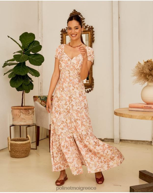 Polin et moi σολομός φλοράλ φόρεμα isolde είδη ένδυσης 8DX0F94