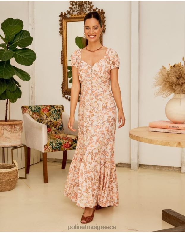 Polin et moi σολομός φλοράλ φόρεμα isolde είδη ένδυσης 8DX0F94