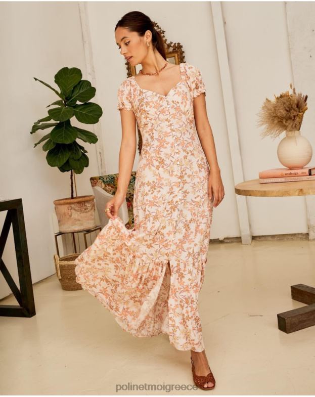 Polin et moi σολομός φλοράλ φόρεμα isolde είδη ένδυσης 8DX0F94