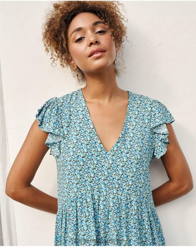 Polin et moi klein blue φόρεμα βολάν Λένα είδη ένδυσης 8DX0F30