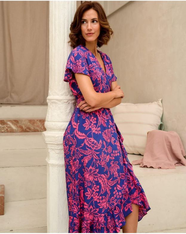 Polin et moi klein blue φόρεμα βολάν dila είδη ένδυσης 8DX0F129