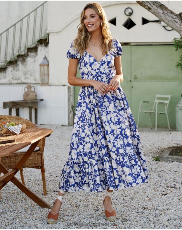 Polin et moi klein blue Φόρεμα με λουλούδια nikka είδη ένδυσης 8DX0F102