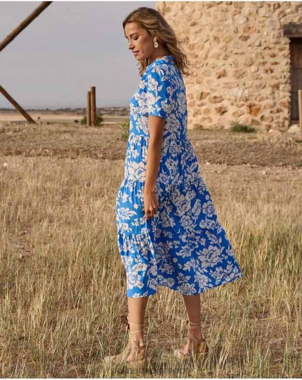 Polin et moi klein blue φόρεμα με print matilda είδη ένδυσης 8DX0F67