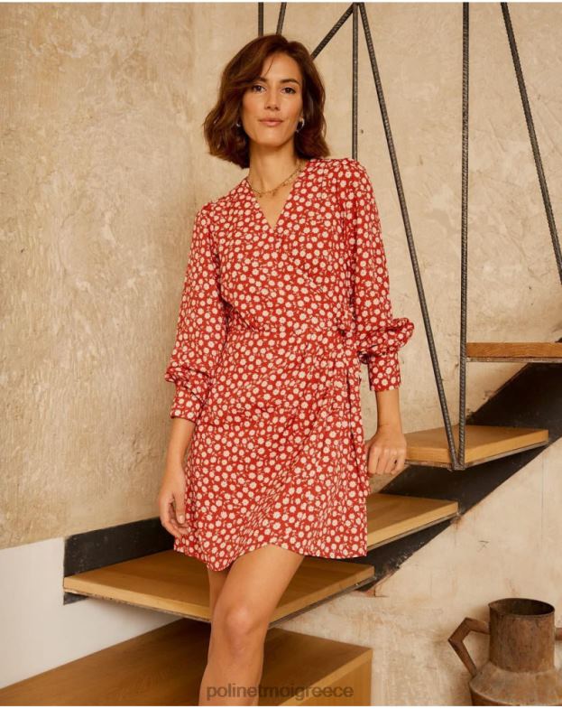 Polin et moi το κόκκινο φόρεμα lala cross-over s είδη ένδυσης 8DX0F119