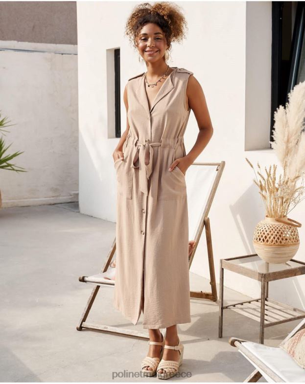 Polin et moi καμήλα μίντι φόρεμα lina είδη ένδυσης 8DX0F35