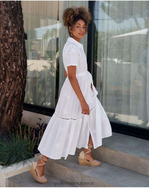 Polin et moi άσπρο φόρεμα πουκάμισο lynda είδη ένδυσης 8DX0F25