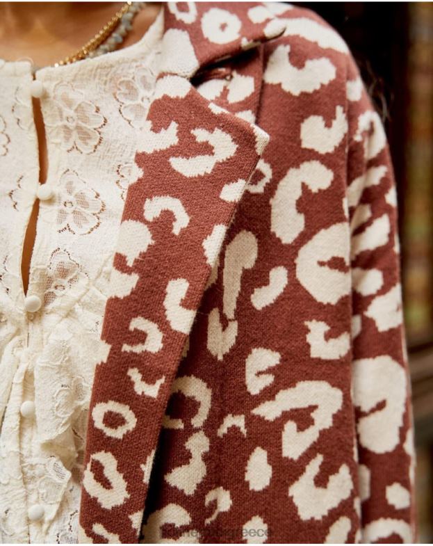 Polin et moi καφέ στάμπα ζωικού παλτό nere είδη ένδυσης 8DX0F368