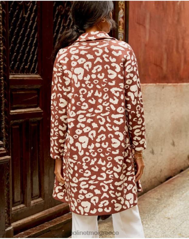 Polin et moi καφέ στάμπα ζωικού παλτό nere είδη ένδυσης 8DX0F368