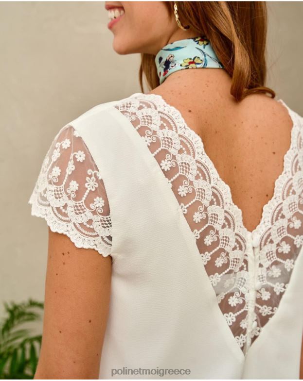Polin et moi άσπρο τοπ δαντέλα ζάιρα είδη ένδυσης 8DX0F177