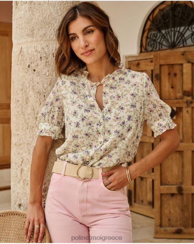 Polin et moi πράσινο μήλο/ μέντα μπλούζα λουλούδια ολίμ είδη ένδυσης 8DX0F190