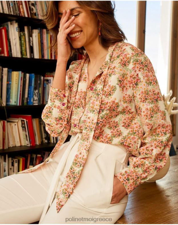 Polin et moi τριαντάφυλλο πουκάμισο φιόγκο επεξεργασία είδη ένδυσης 8DX0F221