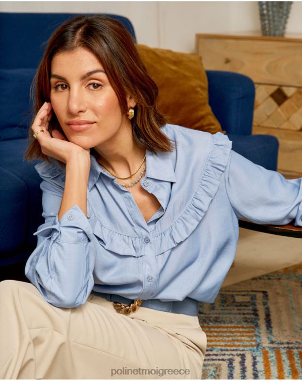 Polin et moi τζην ροζάνα πουκάμισο με βολάν είδη ένδυσης 8DX0F236