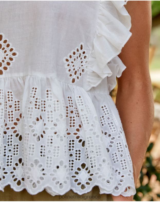 Polin et moi άσπρο Jane ανοιχτή μπλούζα είδη ένδυσης 8DX0F160