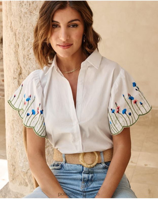 Polin et moi άσπρο βολάν πουκάμισου amira είδη ένδυσης 8DX0F181