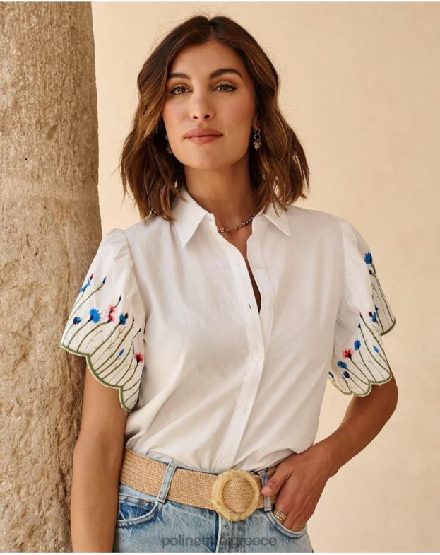 Polin et moi άσπρο βολάν πουκάμισου amira είδη ένδυσης 8DX0F181