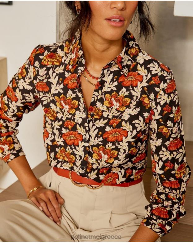 Polin et moi μαύρος φλοράλ πουκάμισο cira είδη ένδυσης 8DX0F226