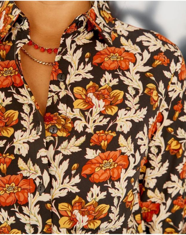 Polin et moi μαύρος φλοράλ πουκάμισο cira είδη ένδυσης 8DX0F226